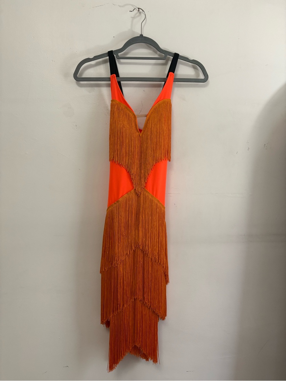 Orange Fringe Ballroom Latin Dress